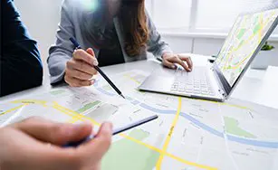 building staff at a computer