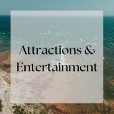 Attractions and Entertainment winter Crystal Beach photo with text title overlay